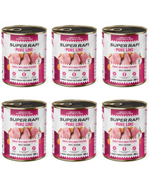 SUPER RAFI Pure Line morčacie so sladkými zemiakmi 6x800g mokré krmivo pre psov