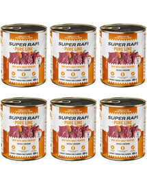 SUPER RAFI Pure Line kačica so sladkými zemiakmi 6x800g mokré krmivo pre psov