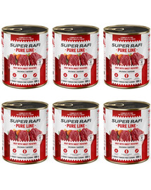 SUPER RAFI Pure Line hovädzie so sladkými zemiakmi 6x800g mokré krmivo pre psov