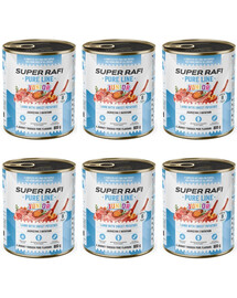 SUPER RAFI Pure Line Junior jahňacie so sladkými zemiakmi 6x800g mokré krmivo pre šteniatka a mladé psy