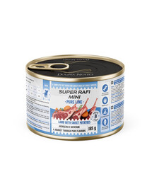 SUPER RAFI Mini Pure Line z jagnięciną i batatami 185g mokra karma dla psów małych ras