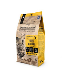 COUNTRY OF ANIMALS Dog Turkey with Lamb M 9 kg morčacie s jahňacím, krmivo pre psov