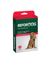VET-AGRO Refordog pre psov 10–25 kg 3 pipety x 2,5 ml spot-on prípravok proti parazitom