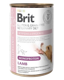 BRIT Veterinary Diet Dog Hypoallergenic Monoprotein Lamb 400g z jahňacím mäsom pre psov s alergiami a kožnými problémami