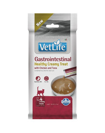 FARMINA Vet Life Cat Gastrointestinal Creamy 60 g s kuracím mäsom a tuniakom, krémová pochúťka pre mačky podporujúca správne trávenie