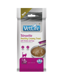 FARMINA Vet Life Cat Struvite Creamy 60 g s kuracím mäsom a tuniakom, krémová maškrta pre mačky podporujúca močový systém