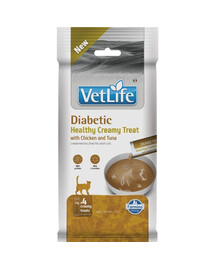 FARMINA Vet Life Cat Diabetic Creamy 60 g s kuracím mäsom a tuniakom, krémová pochúťka pre mačky s cukrovkou