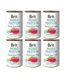 BRIT Mono Proteín Tuna & Sweet Potato 6x400 g monoproteínové krmivo z tuniaka a batátov