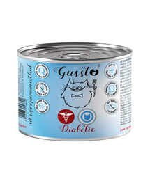 GUSSTO Vet Diabetic 200 g mokré krmivo pre mačky trpiace cukrovkou