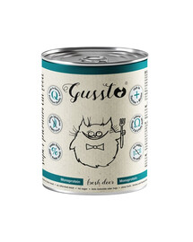 GUSSTO Fresh Deer 400g čerstvé jelenie mäso, monoproteínové krmivo pre mačky