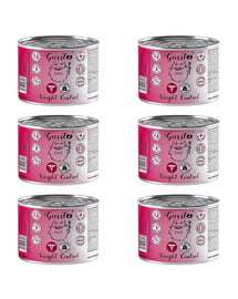 GUSSTO Vet Weight control Cat 6x200 g konzerva krmiva pre mačky s nadváhou