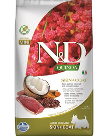 FARMINA N&D Quinoa Mini Skin and Coat 2,5 kg s kačacím mäsom a kokosom + FARMINA N&D Quinoa Dental Treat Skin Coat Duck Mini 60 g ZADARMO!