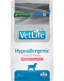 FARMINA Vet Life Hypoallergenic Adult Pork diétne krmivo pre psov 2 kg + FARMINA Vet Life Dental Treat Hypoallergenic Fish Medium/Maxi 100 g (7 ks) ZADARMO!