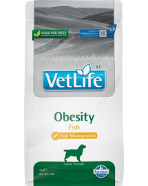 FARMINA Vet Life Obesity Fish Krmivo pre dospelých psov 2 kg + krmivo FARMINA Vet Life Dental Treat Obesity Medium/Maxi 100 g (7 ks) ZADARMO!