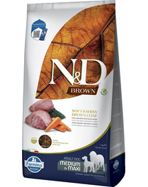 FARMINA N&D Brown Dog Adult Medium Maxi Lamb, Spirulina, Mrkva 7 kg + FARMINA N&D Brown Dental Treat Coat Lamb Medium/Maxi 100 g (7 ks) ZADARMO!