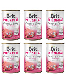 BRIT Pate&Meat Puppy 6x400 g paštéta pre šteňatá
