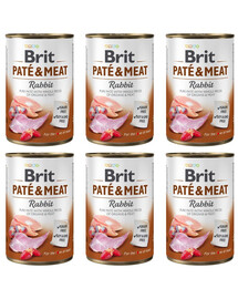 BRIT Pate&Meat Rabbit 6x400 g paštéta s králičím mäsom