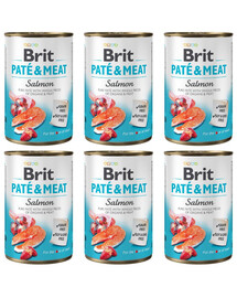 BRIT Pate&Meat salmon 6x400 g pasztet z łososiem dla psa