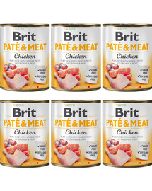 BRIT Pate&Meat Chicken 6x800 g paštéta s kuracím mäsom