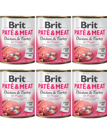 BRIT Pate&Meat Puppy 6x800 g paštéta pre šteňatá