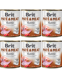 BRIT Pate&Meat Rabbit 6x800 g paštéta s králičím mäsom