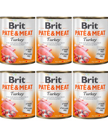 BRIT Pate&Meat turkey 6x800 g  paštéta s morčacím mäsom