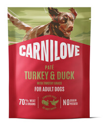 CARNILOVE Dog Pouch Turkey and Duck 6x300g krmivo pro dospělé psy s krůtou a kachnou