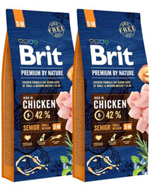 BRIT Premium By Nature Senior Small Medium S+M 2 x 15 kg Kompletné krmivo pre psov