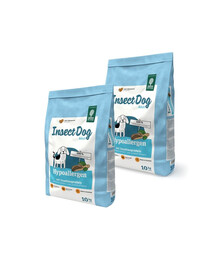 GREEN PETFOOD InsectDog Hypoallergen 2x10 kg Kompletné krmivo pre dospelých psov