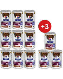HILL'S Prescription Diet Canine i/d Low Fat Digestive Care Dusené mäso s kuracím mäsom a zeleninou 9x354 g + 3 konzervy ZADARMO!