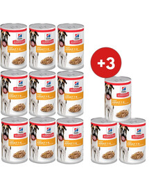HILL'S Science Plan Canine Adult Light Chicken 9x370 g pre dospelé psy s nadváhou kuracie + 3 konzervy ZADARMO!