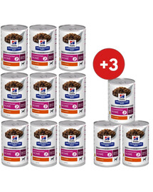 HILL'S Prescription Diet Gastrointestinal Biome 9x370g mokré krmivo pre psov s kuracím mäsom + 3 konzervy ZADARMO!