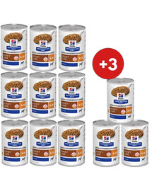 HILL'S Prescription Diet Canine k/d Kidney Care 9x350g mokré krmivo pre psov podporujúce funkciu obličiek + 3 konzervy ZADARMO!