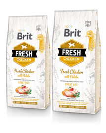BRIT Fresh chicken with potato adult great life 2 x 12 kg Kompletné superprémiové krmivo pre dospelých psov všetkých plemien