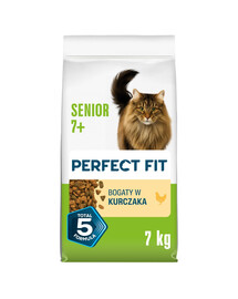 PERFECT FIT Senior 7+ s kuracím mäsom 7 kg krmivo pre starších mačky