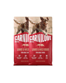 CARNILOVE Active Dog Lamb and Wild Boar Adult 2x12 kg jahňacina a diviak, pre dospelých psov