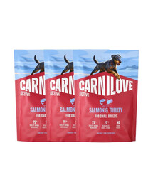 CARNILOVE Active Dog Salmon & Turkey Adult Small Breeds 3x1,5 kg losos a morčacie, pre dospelých psov malých plemien