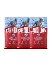 CARNILOVE Active Dog Salmon & Turkey Adult Large Breeds 3x4 kg losos a morčacie, pre dospelých psov veľkých plemien