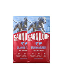 CARNILOVE Active Dog Salmon & Turkey Adult Large Breeds 2x12 kg losos a morčacie, pre dospelých psov veľkých plemien
