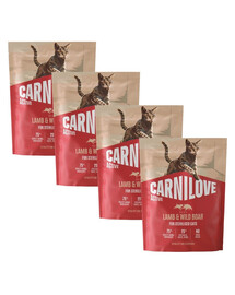 CARNILOVE Active Cat Lamb and Wild Boar Sterilised 4x400 g jahňacie a diviak, krmivo pre sterilizované mačky