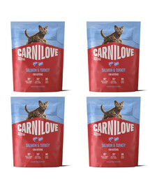 CARNILOVE Active Cat Salmon and Turkey for Kittens 4x400 g losos a morka, pre mačiatka všetkých plemien