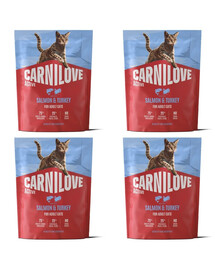 CARNILOVE Active Cat Salmon and Turkey Adult 4x400 g losos a morčacie, pre všetky dospelé mačky