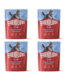 CARNILOVE Active Cat Salmon and Turkey Adult Large 4x400 g losos a morčacie, pre mačky veľkých plemien