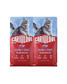 CARNILOVE Active Cat Salmon and Turkey Adult Large 2x6 kg losos a morčacie, pre mačky veľkých plemien