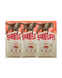 CARNILOVE True Fresh Dog Beef Adult 3x4 kg krmivo s čerstvým hovädzím mäsom pre dospelých psov