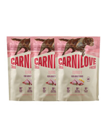 CARNILOVE True Fresh Dog Turkey Adult 3x1,5kg krmivo s čerstvým moriakom pre dospelých psov