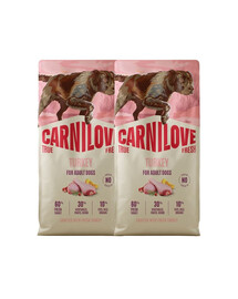CARNILOVE True Fresh Dog Turkey Adult 2x12 kg krmivo s čerstvým moriakom pre dospelých psov