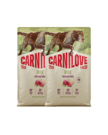 CARNILOVE True Fresh Dog Duck Adult 2X12 kg krmivo s čerstvou kačicou pre dospelých psov