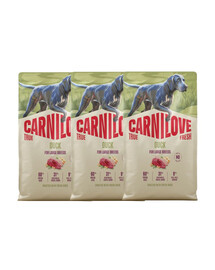 CARNILOVE True Fresh Dog Duck Adult Large Breeds 3x4 kg krmivo s čerstvou kačicou pre dospelých psov veľkých plemien