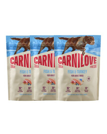 CARNILOVE True Fresh Dog Fish and Turkey Adult 3x1,5 kg krmivo čerstvá ryba a moriak pre dospelých psov